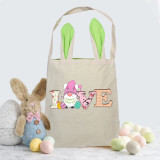Easter Bunny Ears Canvas Bag Happy Easter Happy Easter Love Gnomies Square Bottom Handbag