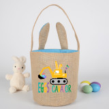 Easter Bunny Ears Canvas Bag Happy Easter Happy Easter Eggs Cavator Round Bottom Handbag