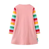 Toddler Girls Long Stripes Sleeve Dinosaurs Animals Prints A-line Casual Dress