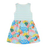 Toddler Girls Sleeveless Stripes Fish Seaweed Prints A-line Casual Dress