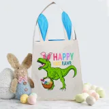 Easter Bunny Ears Canvas Bag Happy Easter Happy Easter Happy Eastrawr Dinosaur Square Bottom Handbag
