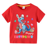 Easter Days Kids Top T-shirts For Boys And Girls Happy Eastrawr Dinosaur T-shirts For Boys And Girls