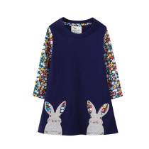 Toddler Girls Shattered Flower Sleeve Cartoon Mouse Animals Embroidery A-line Casual Dress