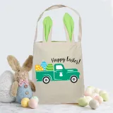 Easter Bunny Ears Canvas Bag Happy Easter Happy Easter Car Square Bottom Handbag