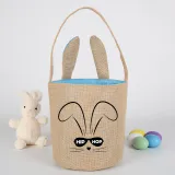 Easter Bunny Ears Canvas Bag Happy Easter Happy Easter Square Hip Hop Rabbit With Glasses Round Bottom Handbag