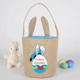 Easter Bunny Ears Canvas Bag Happy Easter Happy Easter Cartoon Duck Round Bottom Handbag