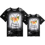 Mommy and Me Matching Clothing Top Happy Easter Bunny Flower Egg Tie Dyed Family T-shirts