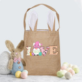 Easter Bunny Ears Canvas Bag Happy Easter Happy Easter Love Gnomies Square Bottom Handbag