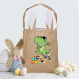 Easter Bunny Ears Canvas Bag Happy Easter Happy Easter Dinosaur Egg Skateboarding Square Bottom Handbag
