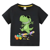 Happy Easter Day Skating Dinosaur Eggs Kids T-shirts