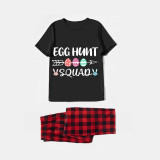 Matching Easter Family Pajamas Happy Easter Egg Hunt Squad Black Pajamas Set