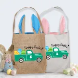 Easter Bunny Ears Canvas Bag Happy Easter Happy Easter Car Square Bottom Handbag