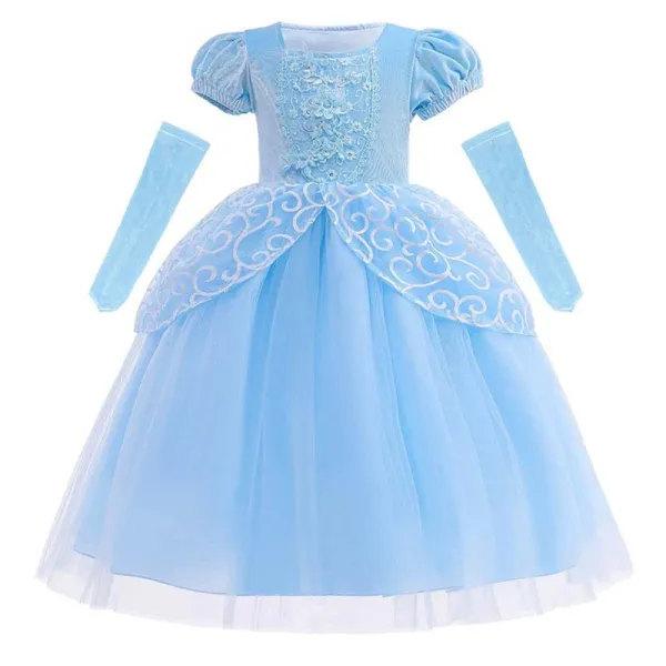 Toddler Girls Puffy Sleeve Embroidery Costumes Princess Dress