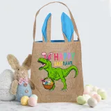 Easter Bunny Ears Canvas Bag Happy Easter Happy Easter Happy Eastrawr Dinosaur Square Bottom Handbag