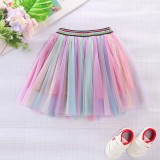 Toddler Girls Rainbow Sequin Mesh Tutu Skirt
