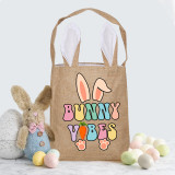 Easter Bunny Ears Canvas Bag Happy Easter Happy Easter Bunny Vibes Square Bottom Handbag