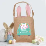 Easter Bunny Ears Canvas Bag Happy Easter Happy Easter Rabbit Car Square Bottom Handbag