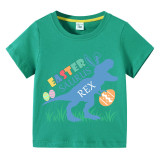 Easter Days Kids Top T-shirts Happy Eastrawr Dinosaur Rex T-shirts For Boys And Girls