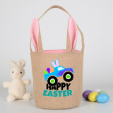 Easter Bunny Ears Canvas Bag Happy Easter Happy Easter Car Round Bottom Handbag