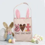 Easter Bunny Ears Canvas Bag Happy Easter Happy Easter Peace Love Easter Square Bottom Handbag