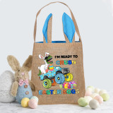 Easter Bunny Ears Canvas Bag Happy Easter Happy Easter Im Ready To Crush Easter Eggs Dinosaur Car Square Bottom Handbag