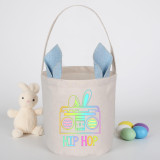 Easter Bunny Ears Canvas Bag Happy Easter Happy Easter Round Bottom Handbag