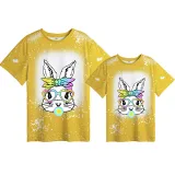 Mommy and Me Matching Clothing Top Happy Easter Cute Rabbit Colorful Tie Dyed Family T-shirts