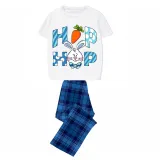 Matching Easter Family Pajamas Happy Easter Hop Bunny Gray Pajamas Set
