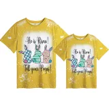 Mommy and Me Matching Clothing Top Happy Easter He Is Risen Tell Your Peeps Tie Dyed Family T-shirts