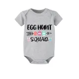 Matching Easter Family Pajamas Happy Easter Egg Hunt Squad Gray Pajamas Set