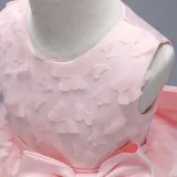 Toddler Girls Sleeveless Butterfly Embroidery Boeknot Belt Formal Maxi Puffy Dress
