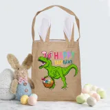 Easter Bunny Ears Canvas Bag Happy Easter Happy Easter Happy Eastrawr Dinosaur Square Bottom Handbag