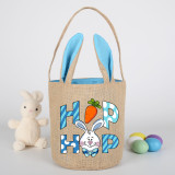 Easter Bunny Ears Canvas Bag Happy Easter Happy Easter Square Hop Bunny Round Bottom Handbag