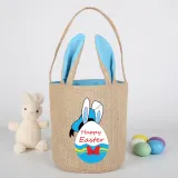 Easter Bunny Ears Canvas Bag Happy Easter Happy Easter Cartoon Duck Round Bottom Handbag