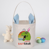 Easter Bunny Ears Canvas Bag Happy Easter Happy Easter Happy Eastrawr Round Bottom Handbag