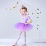 Toddler Girls Puffy Sleeves Cosplay Purple Dress Tutu Princess Ballet Dress
