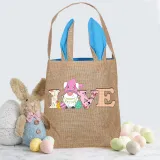 Easter Bunny Ears Canvas Bag Happy Easter Happy Easter Love Gnomies Square Bottom Handbag