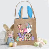 Easter Bunny Ears Canvas Bag Happy Easter Happy Easter Love Square Bottom Handbag