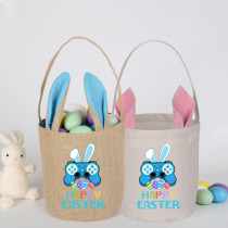 Easter Bunny Ears Canvas Bag Happy Easter Happy Easter Game Boy Round Bottom Handbag