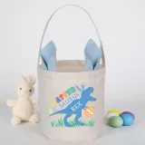 Easter Bunny Ears Canvas Bag Happy Easter Happy Easter Happy Eastrawr Dinosaur Round Bottom Handbag