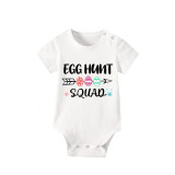 Matching Easter Family Pajamas Happy Easter Egg Hunt Squad Gray Pajamas Set