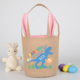 Easter Bunny Ears Canvas Bag Happy Easter Happy Easter Happy Eastrawr Dinosaur Round Bottom Handbag