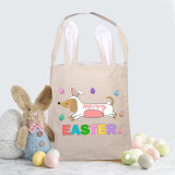 Easter Bunny Ears Canvas Bag Happy Easter Happy Easter Bunny Dog Square Bottom Handbag