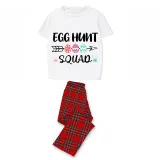 Matching Easter Family Pajamas Happy Easter Egg Hunt Squad Gray Pajamas Set