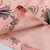 Toddler Girls Short Sleeve Pink Cartoon Rainbow Unicorn Prints A-line Casual Dress