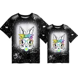 Mommy and Me Matching Clothing Top Happy Easter Cute Rabbit Colorful Tie Dyed Family T-shirts