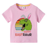 Easter Day Jurassic Period Happy Easter Dinosaur Eastrawr Kids Top T-shirts