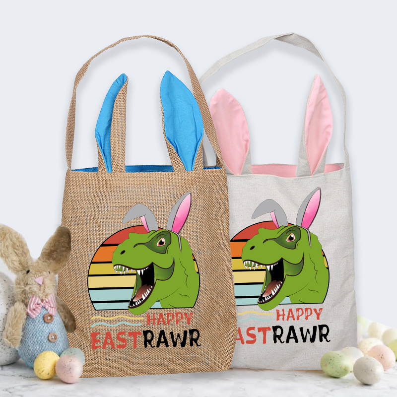 Easter Bunny Ears Canvas Bag Happy Easter Happy Easter Happy Eastrawr Square Bottom Handbag