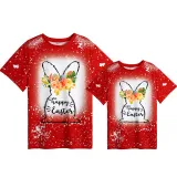 Mommy and Me Matching Clothing Top Happy Easter Bunny Flower Egg Tie Dyed Family T-shirts