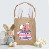 Easter Bunny Ears Canvas Bag Happy Easter Happy Easter Bunny Square Bottom Handbag